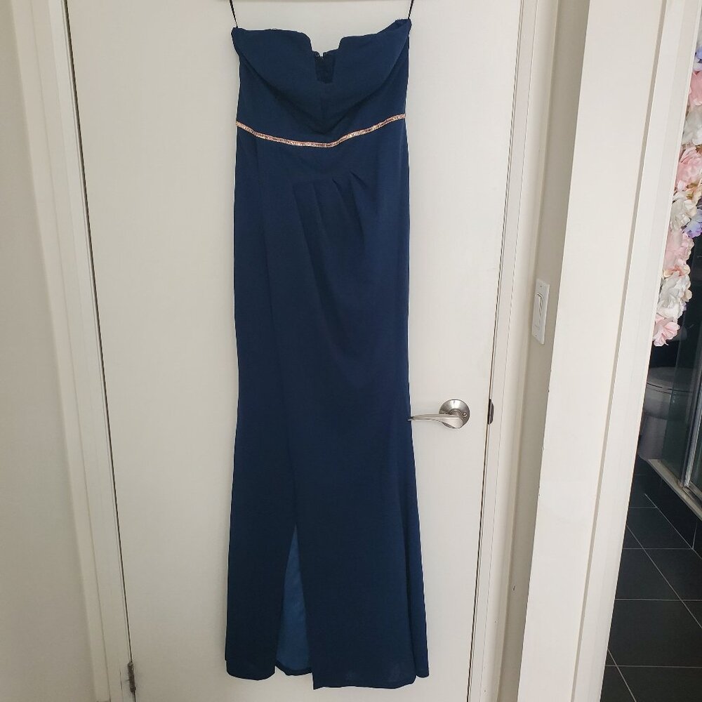 Fashion Nova Navy Strapless Dress